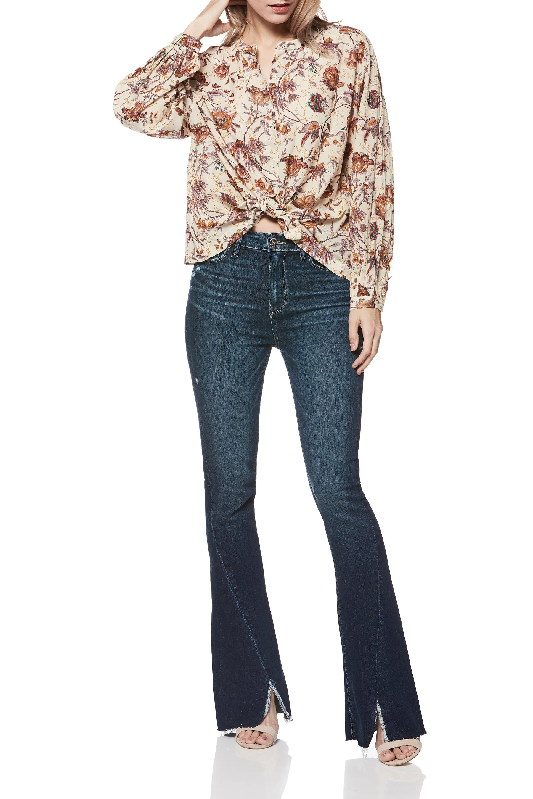 Paige Premium Denim- High Rise Lou Lou Flare Twist Casabella