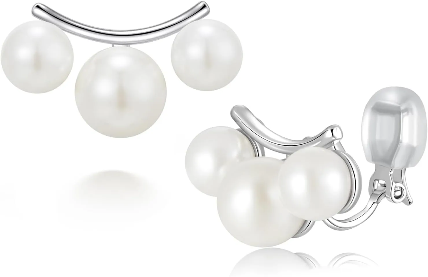 Pearl Clip on Earrings for Women Clip on Pearl Earrings Ear Clips for Non Pierced Ears for Designer Trendy Luxury Elegant Hypoallergenic Jewery