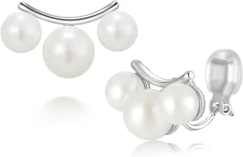 Pearl Clip on Earrings for Women Clip on Pearl Earrings Ear Clips for Non Pierced Ears for Designer Trendy Luxury Elegant Hypoallergenic Jewery