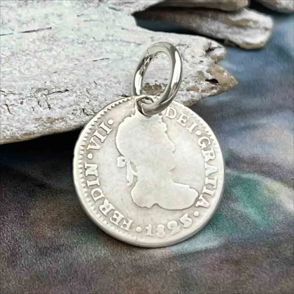 Pirate Chic Silver Half Reale Spanish Portrait Dollar Dated 1823 - the Legendary "Piece of Eight" Pendant | Artifact #8130