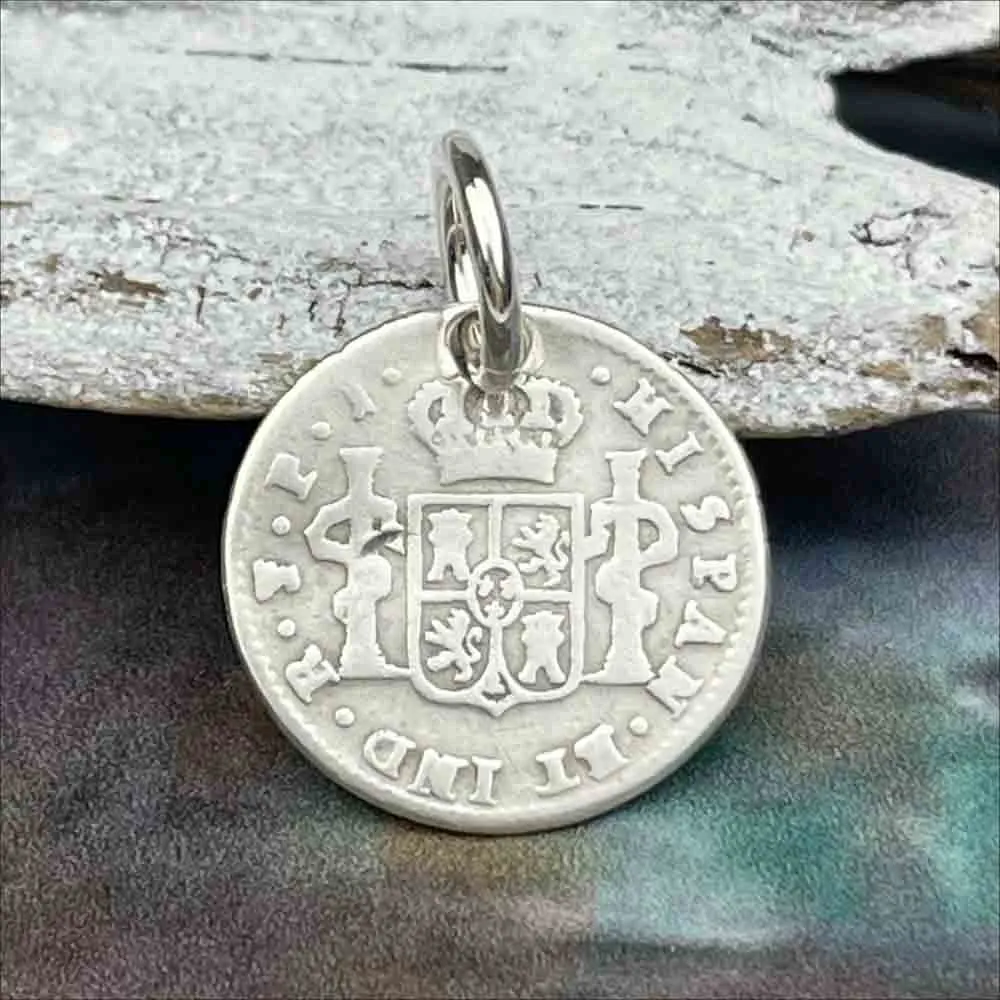 Pirate Chic Silver Half Reale Spanish Portrait Dollar Dated 1823 - the Legendary "Piece of Eight" Pendant | Artifact #8130