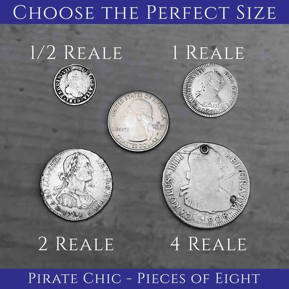 Pirate Chic Silver Half Reale Spanish Portrait Dollar Dated 1823 - the Legendary "Piece of Eight" Pendant | Artifact #8130