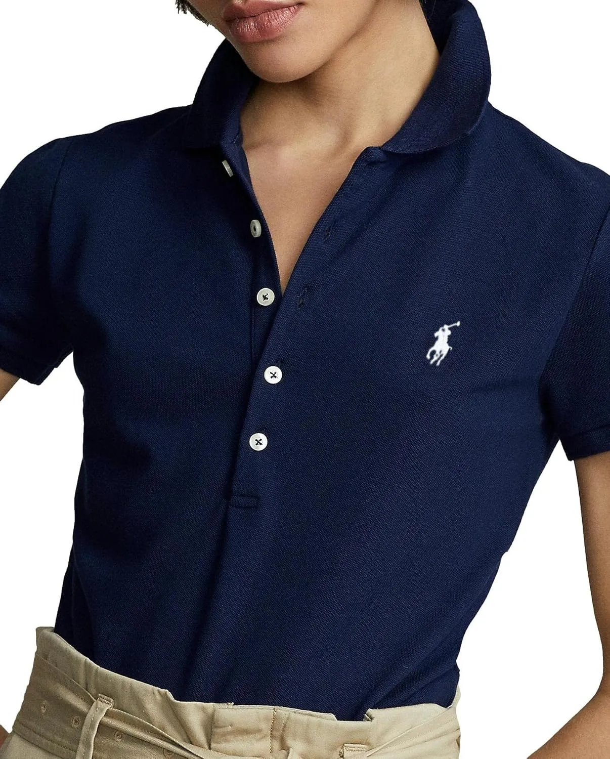 POLO RALPH LAUREN Women's Slim Fit Mesh Polo Shirt