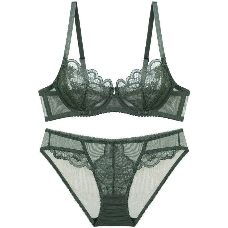 Push-Up Lace Bra and Underwear Set with Adjustable Straps | Sizes 70ABCD-95CD