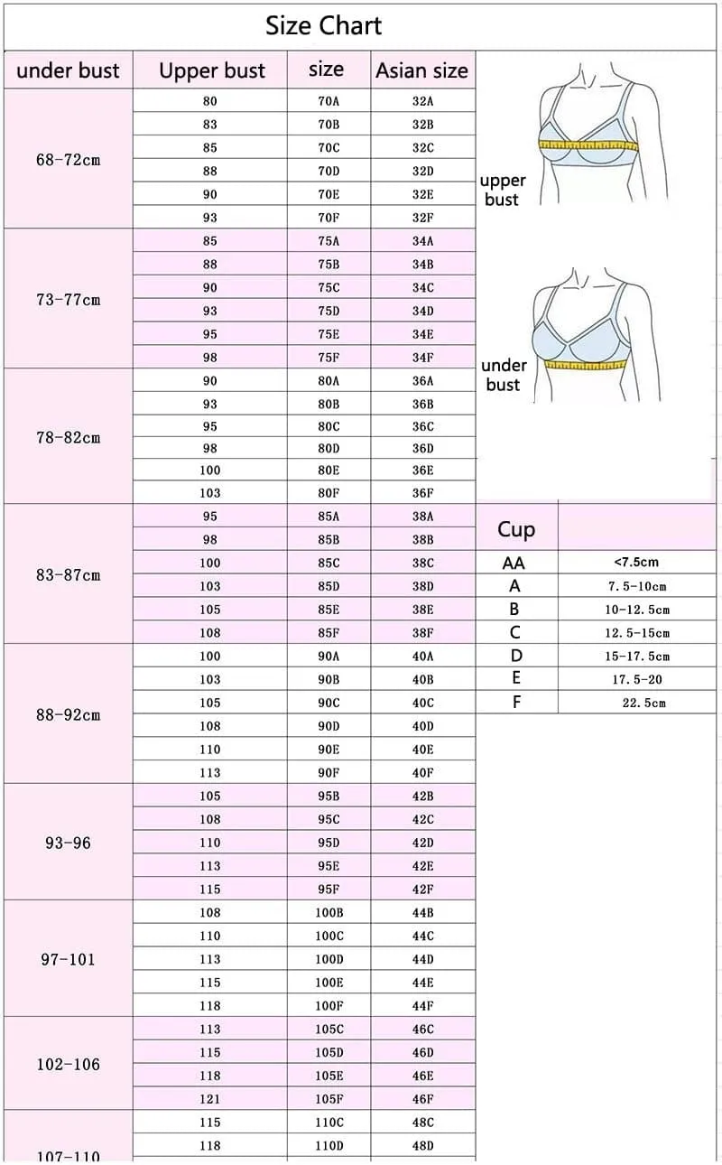 Push-Up Lace Bra and Underwear Set with Adjustable Straps | Sizes 70ABCD-95CD