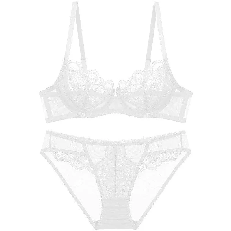 Push-Up Lace Bra and Underwear Set with Adjustable Straps | Sizes 70ABCD-95CD