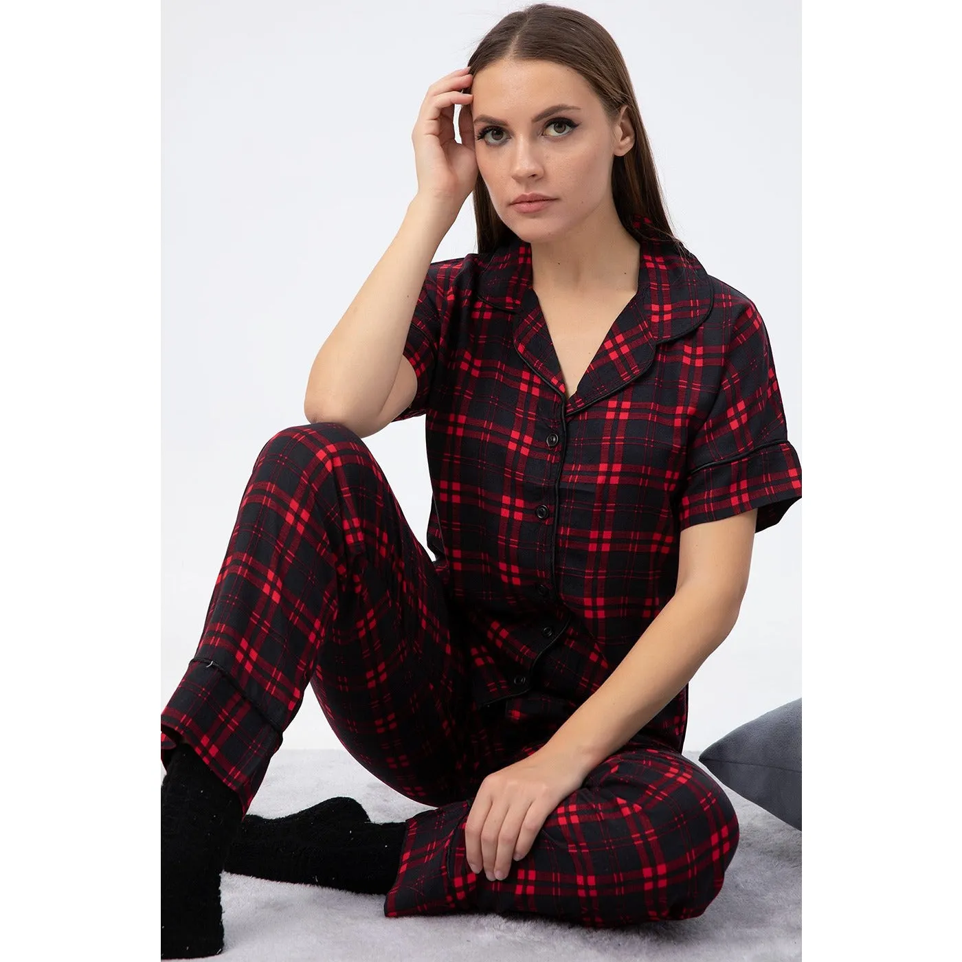 Red Check PJ Set