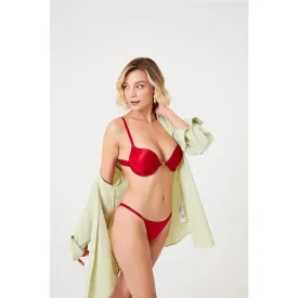 Red Soft Front Clip Lingerie Set