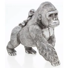 Reflections Silver Gorilla With Baby