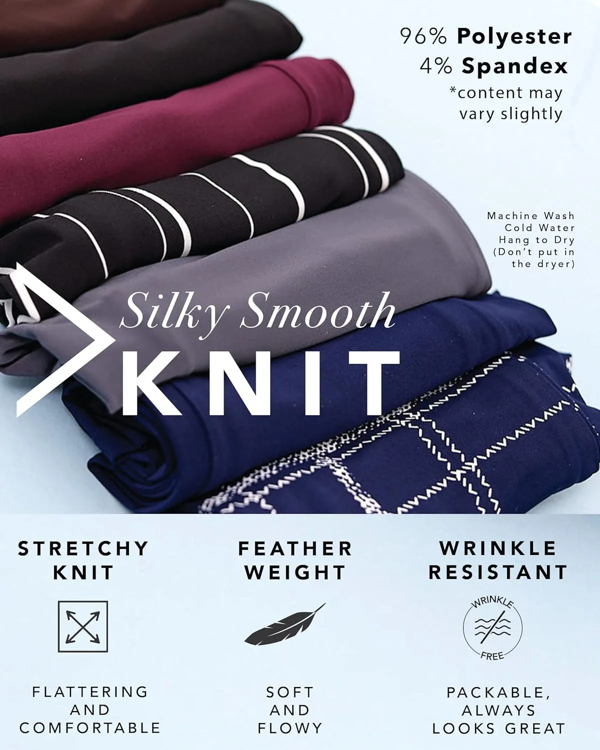 Rekucci Women's V-Neck Long Sleeve Slimming Stretchy Knit Dress