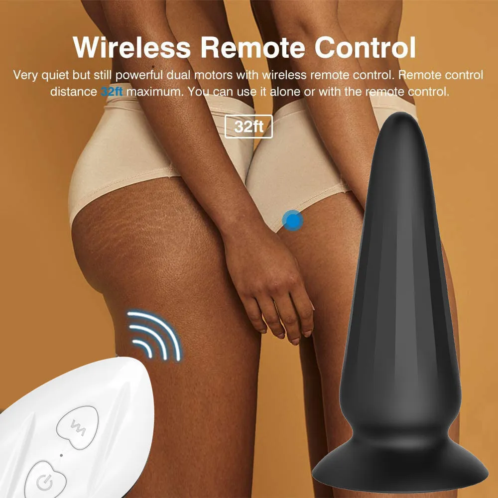 Remote Control Vibrating Butt Plug - Tapered Vaginal Anal Stimulator Prostate Massager