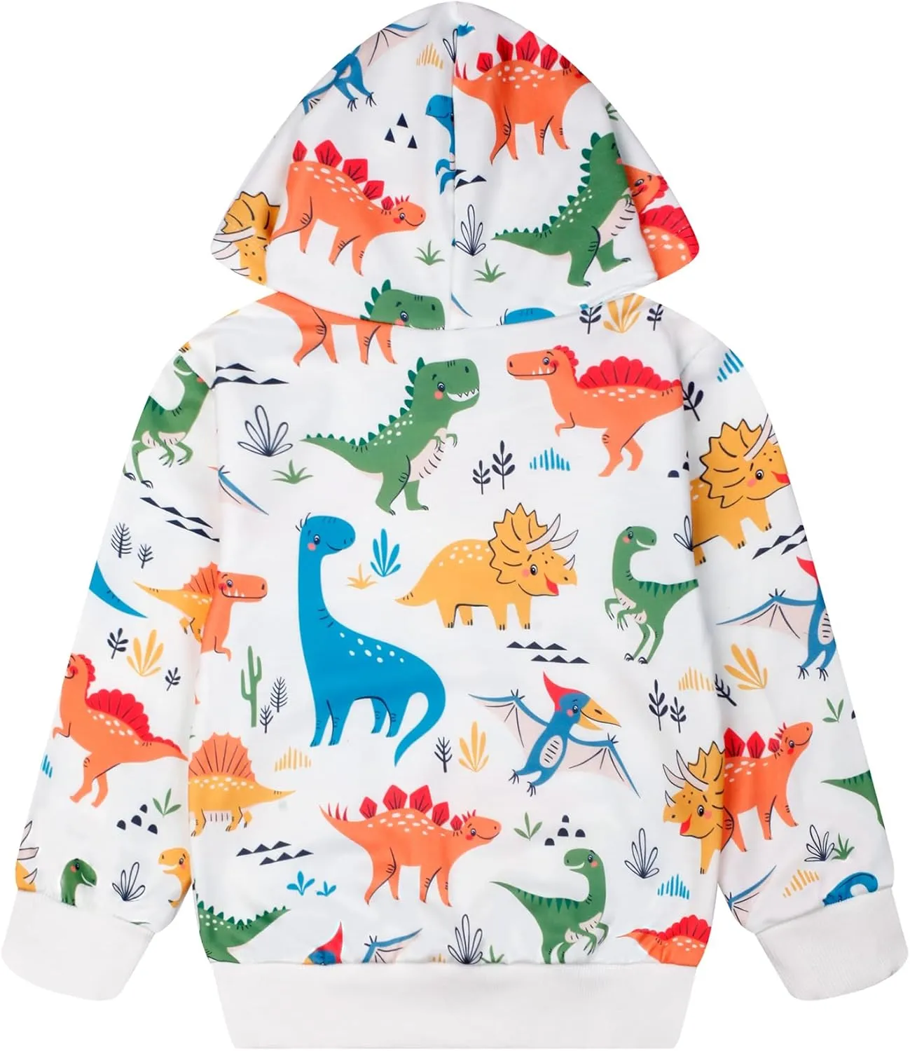 RETSUGO Baby Boys Dinosaurs Hoodie Boy Girls Truck Pullover with Pocket Toddler Boy Kids Rocket Sweatshirt 2-7Years