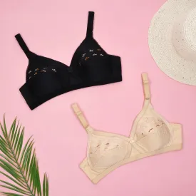 Sajiero Cross Single Padded Casual Wireless Bra