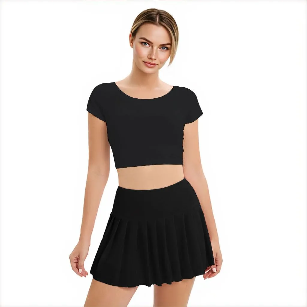 SANGTREE Tennis Skirts for Women Plaid Pleated Athletic Golf Skorts with Shorts Pockets, US XS - US XL