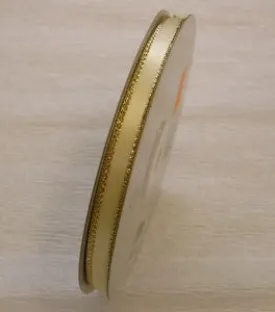 Satin Lurex Ribbon Ivory with Gold Edge