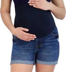 Savi Parker Women's Maternity Shorts Roll Cuff - Mom to Be Comfy Activewear - Pregnancy Clothes for Women, BCI Certified