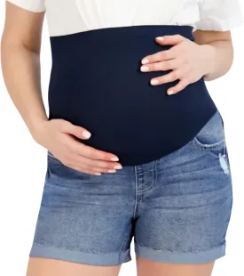 Savi Parker Women's Maternity Shorts Roll Cuff - Mom to Be Comfy Activewear - Pregnancy Clothes for Women, BCI Certified