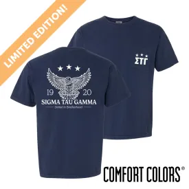 Sig Tau Comfort Colors Patriotic Eagle Short Sleeve Tee