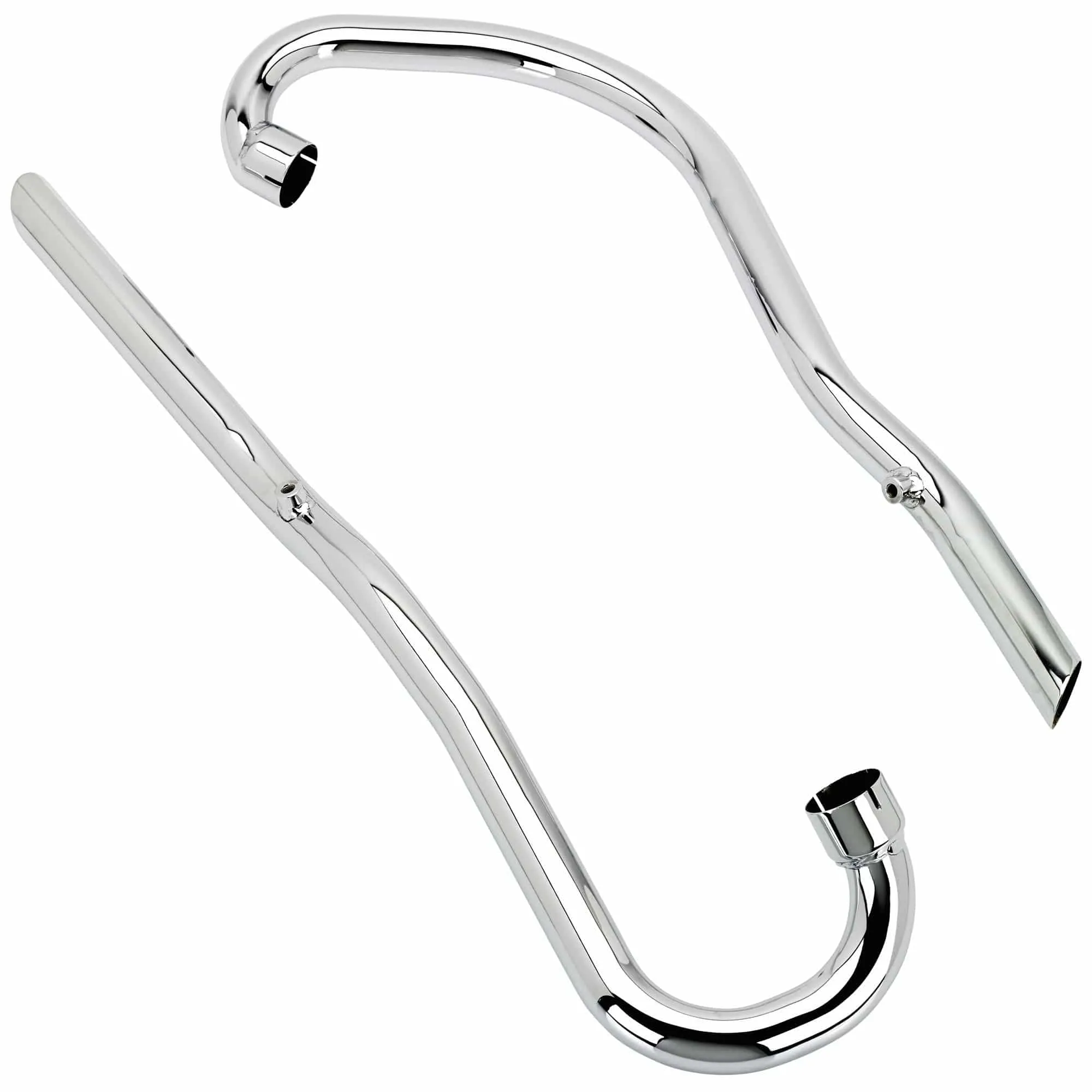 T120C Style Exhaust Pipes for Triumph Bonneville 650 Unit or Pre-Unit - Chrome