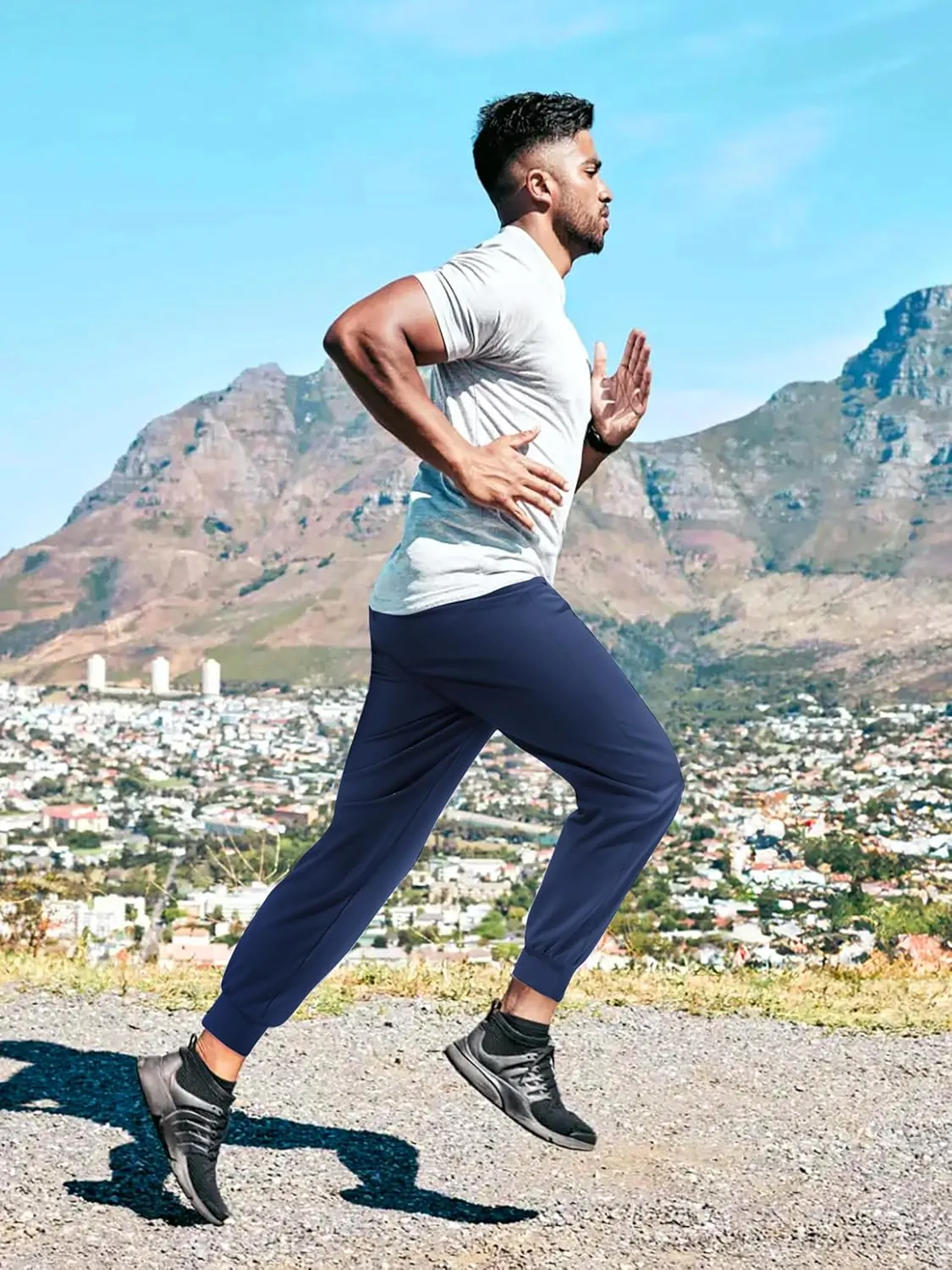 Tall Mens Joggers 32/34/36/38 Inseam Extra Long Sweatpants with 3 Zipper Pockets Lightweight Athletic Pants