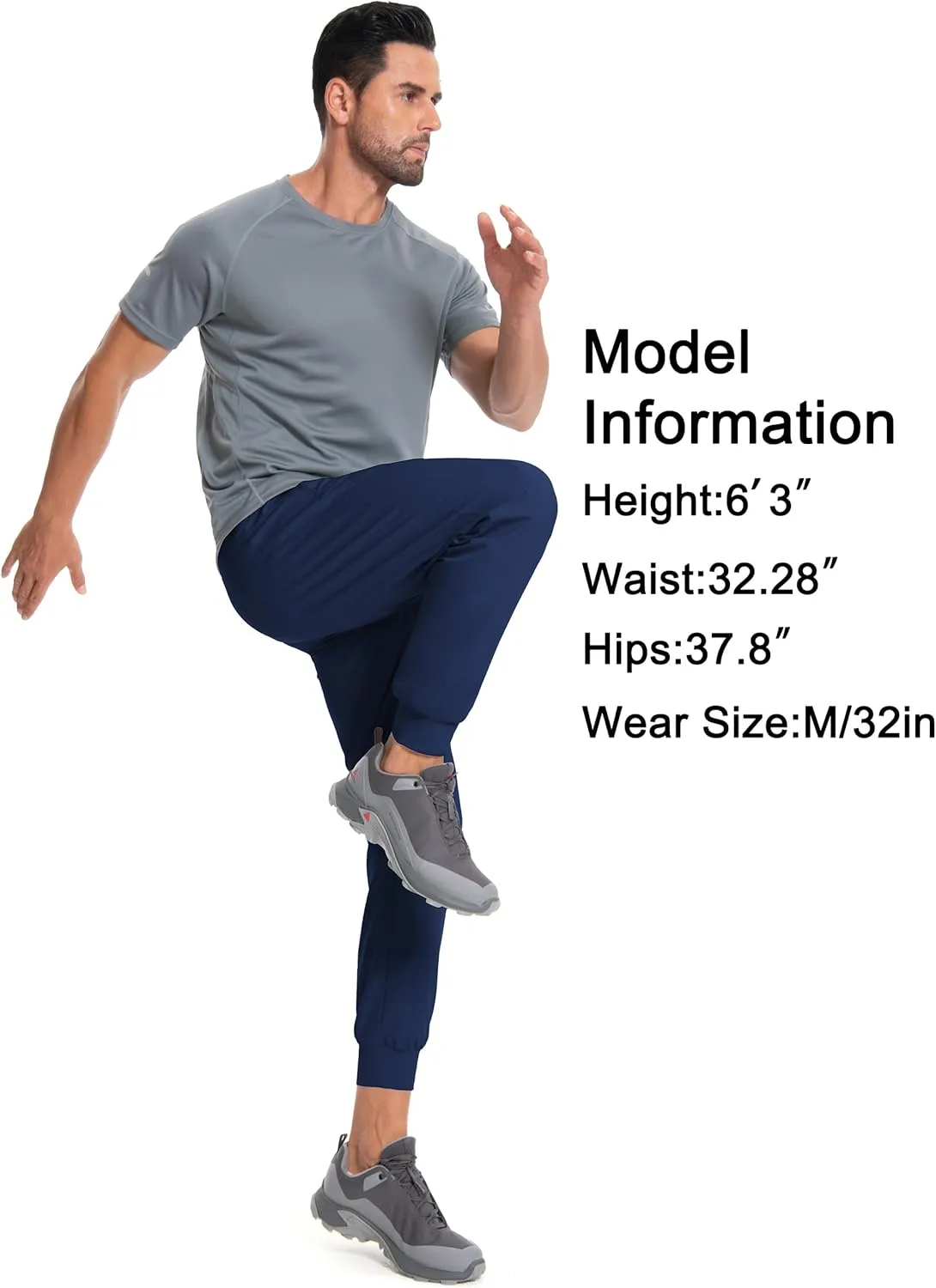 Tall Mens Joggers 32/34/36/38 Inseam Extra Long Sweatpants with 3 Zipper Pockets Lightweight Athletic Pants