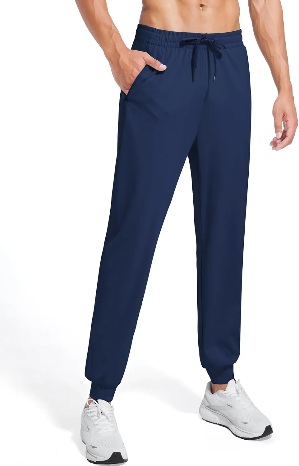 Tall Mens Joggers 32/34/36/38 Inseam Extra Long Sweatpants with 3 Zipper Pockets Lightweight Athletic Pants