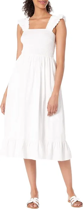 The Drop Women's Kimi Ruffled Shoulder Smocked Midi Dress