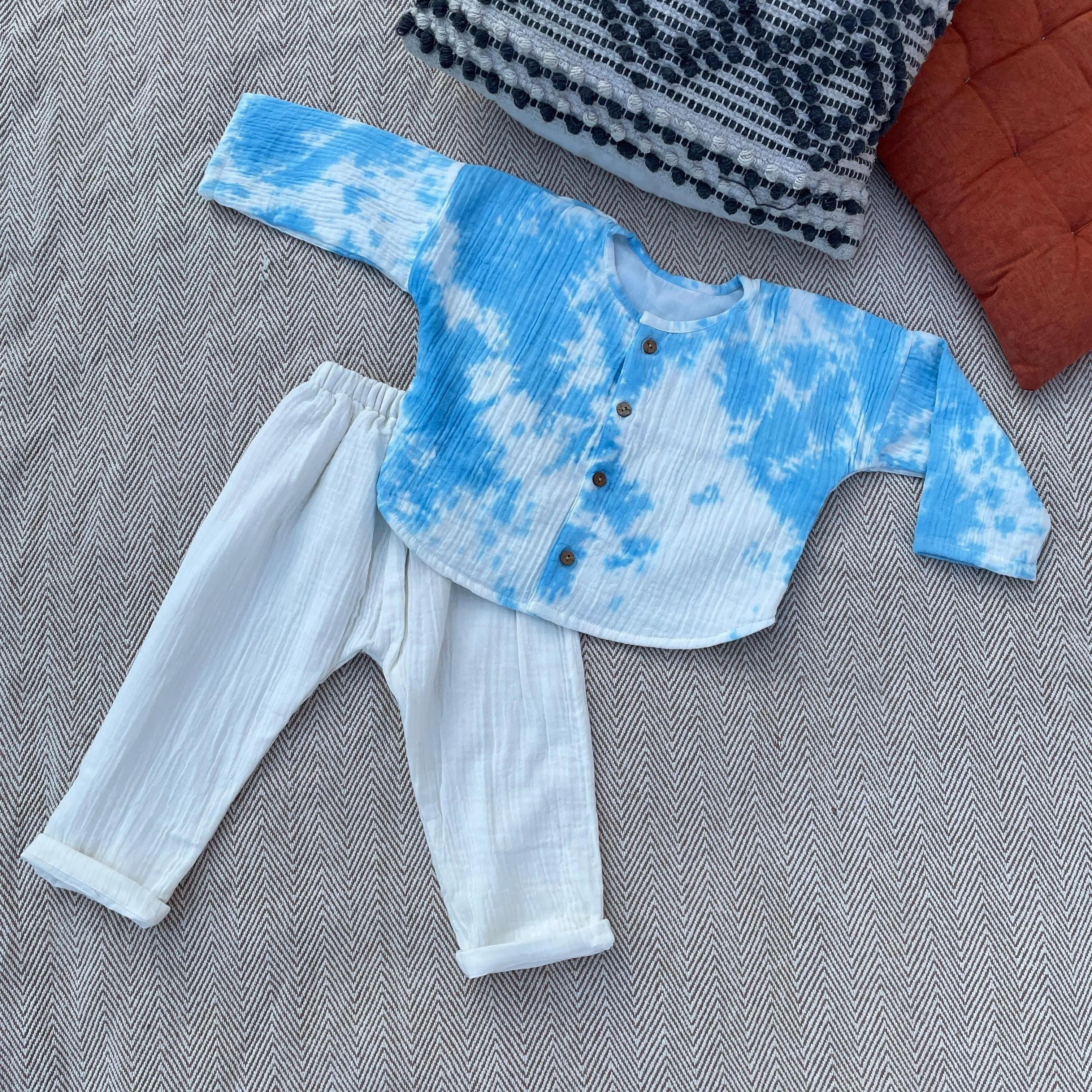 Tie-Dye Wrinkled Muslin Co-ord Set