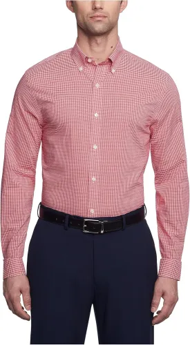Tommy Hilfiger Men's Slim Fit Non Iron Gingham Dress Shirt - Amazon Exclusive