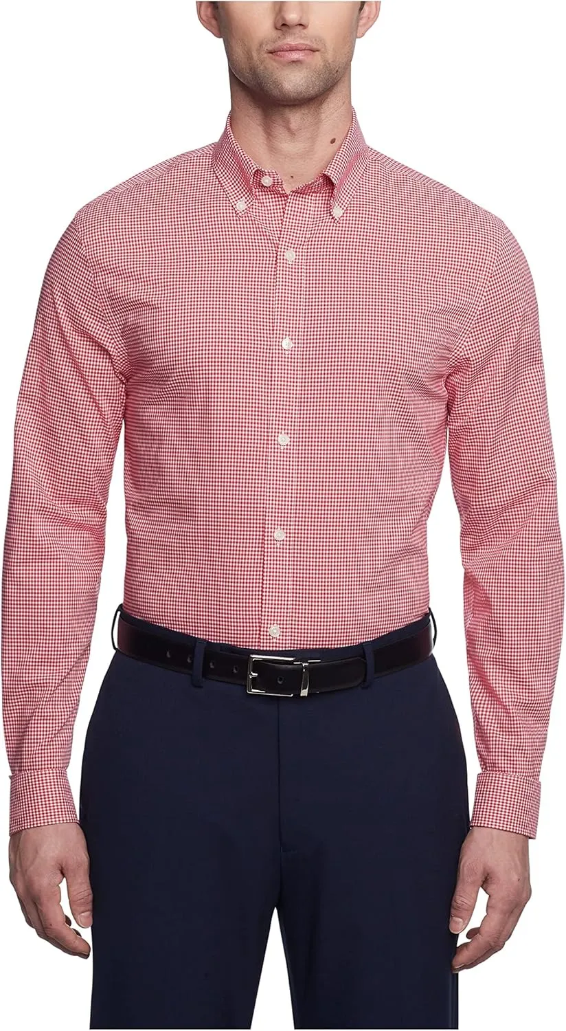 Tommy Hilfiger Men's Slim Fit Non Iron Gingham Dress Shirt - Amazon Exclusive