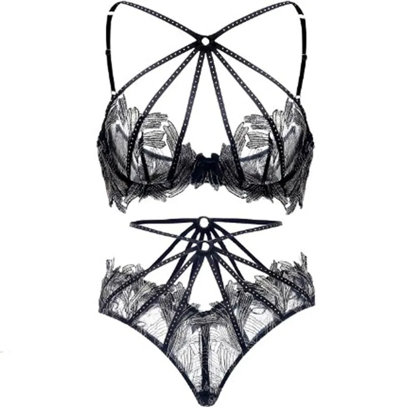 Transparent Embroidery Luxury Lingerie Set
