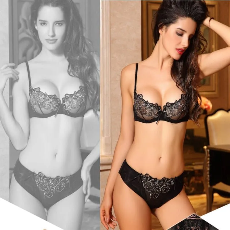 Ultra Thin Lace Bra Set