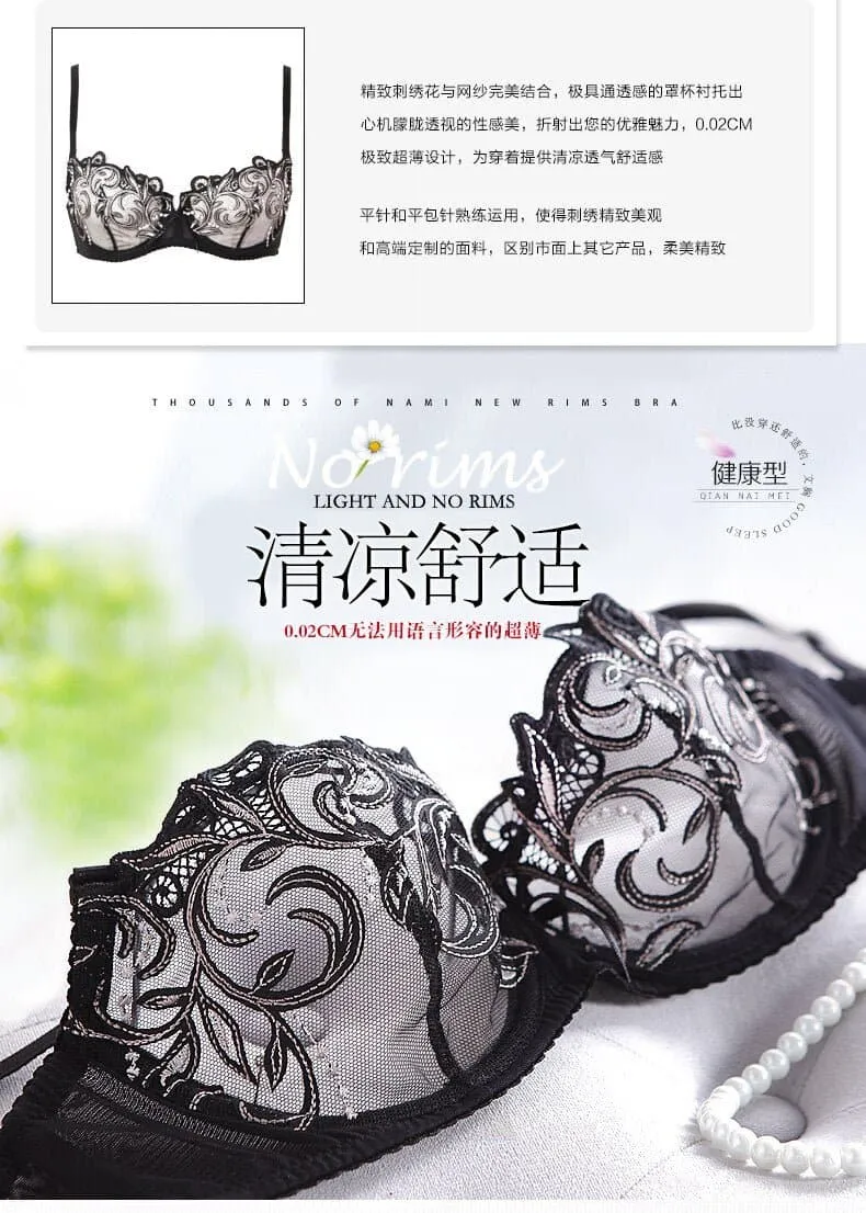Ultra Thin Lace Bra Set