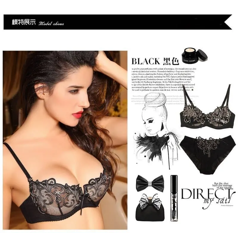 Ultra Thin Lace Bra Set
