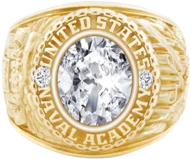 USNA Class Ring Mod™ with Diamond Centerpiece and Diamond Dividers