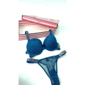 VS Blue Shimmer Lingerie Set