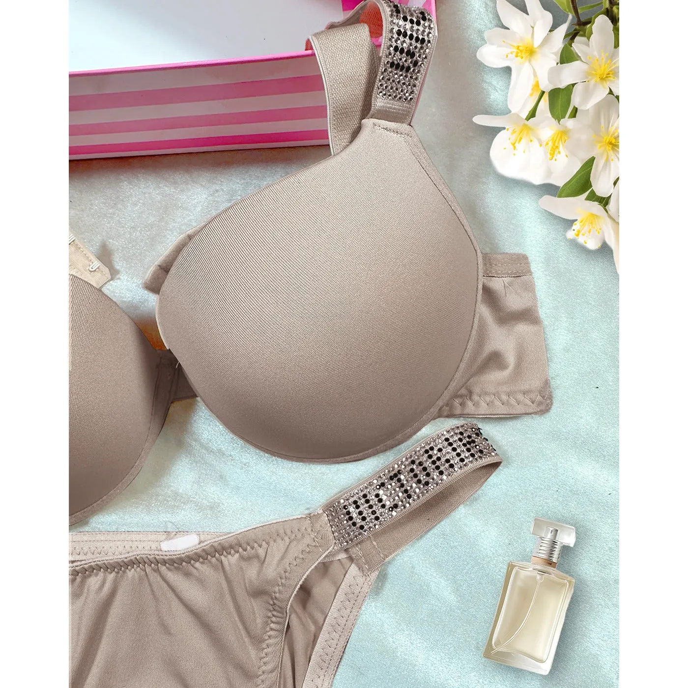 VS Rose Peach Lingerie Set