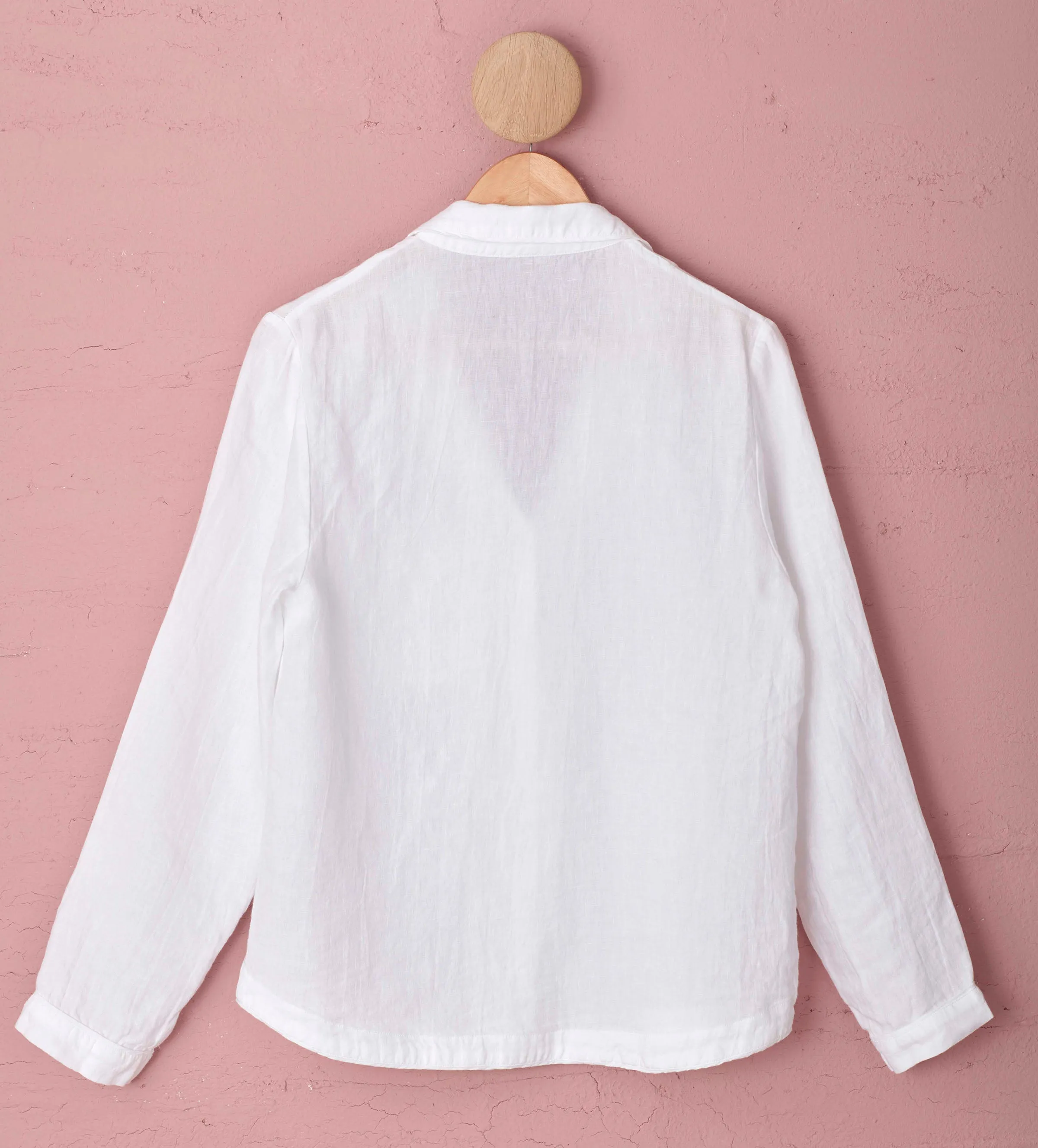 White Ella 100% Linen Pyjama Top