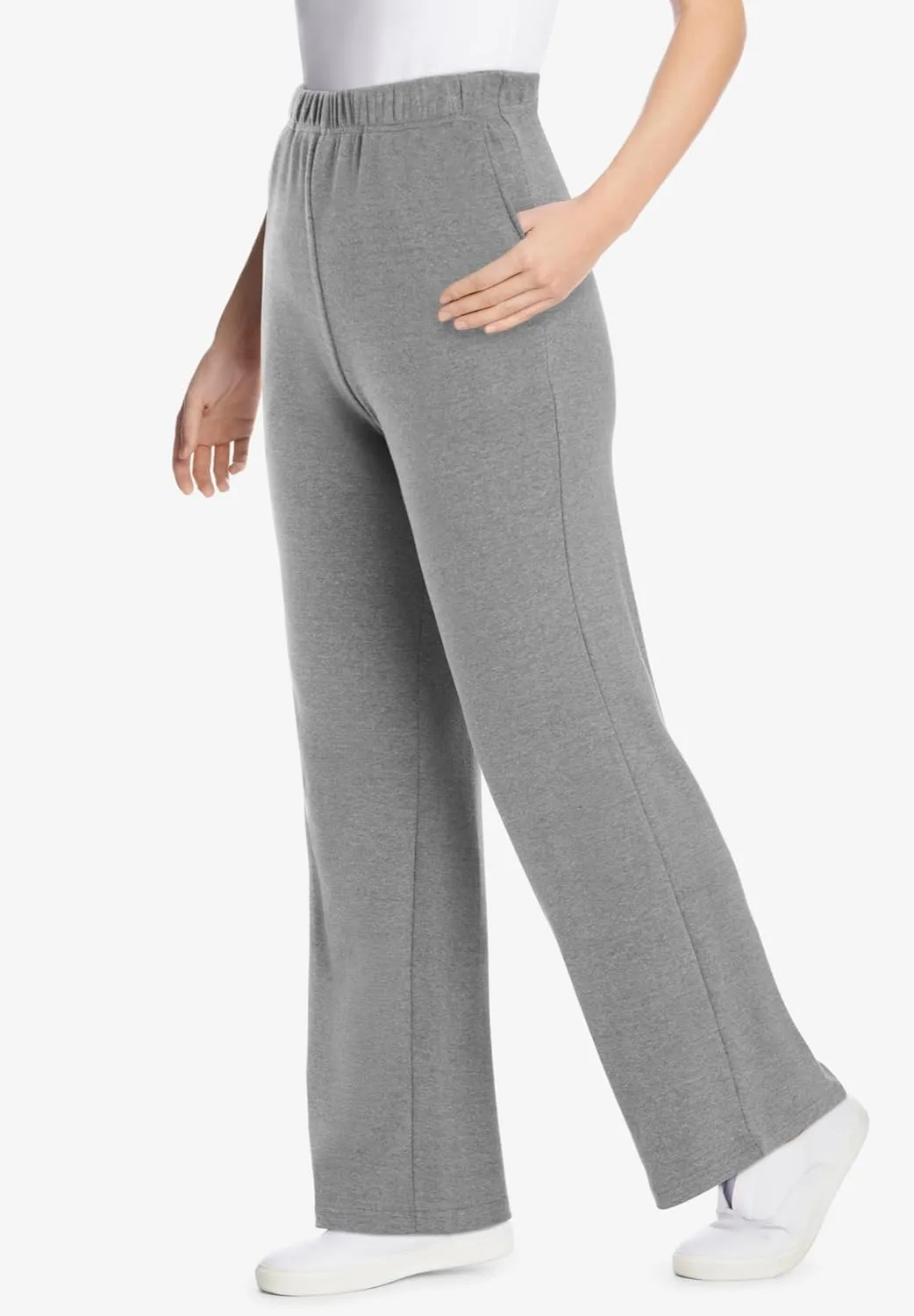 Woman Within Plus Size 7-Day Knit Wide-Leg Pant