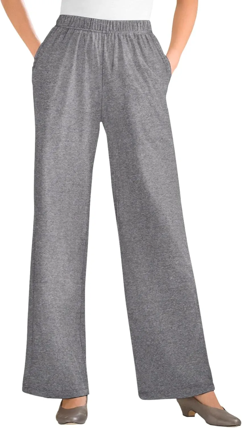 Woman Within Plus Size 7-Day Knit Wide-Leg Pant