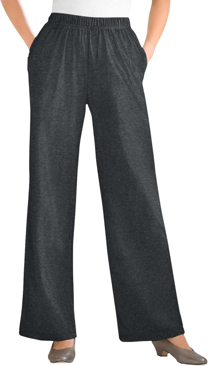 Woman Within Plus Size 7-Day Knit Wide-Leg Pant