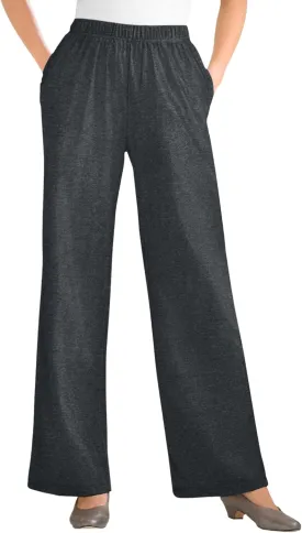 Woman Within Plus Size 7-Day Knit Wide-Leg Pant