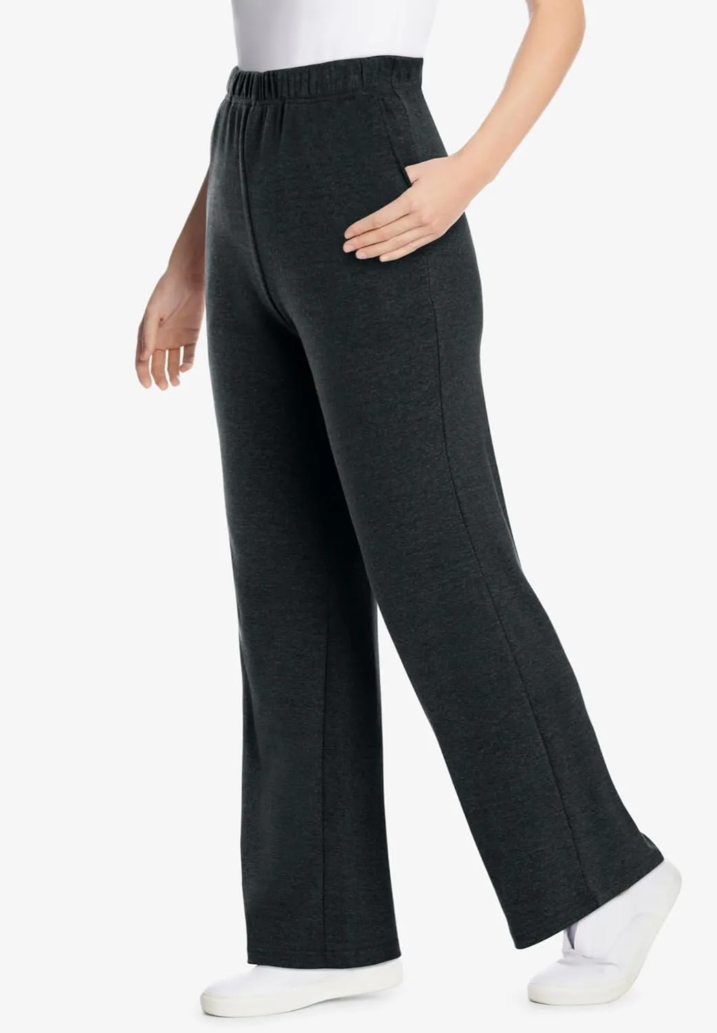 Woman Within Plus Size 7-Day Knit Wide-Leg Pant