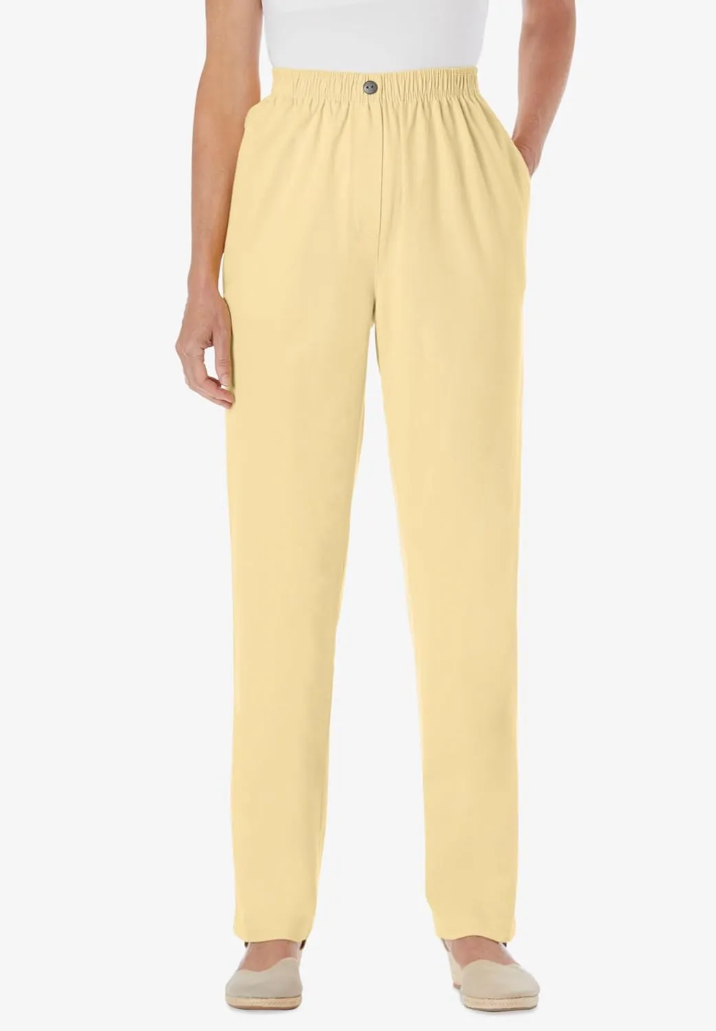 Woman Within Plus Size 7-Day Straight-Leg Elastic-Waist Denim Jean (Petite & Tall Available)