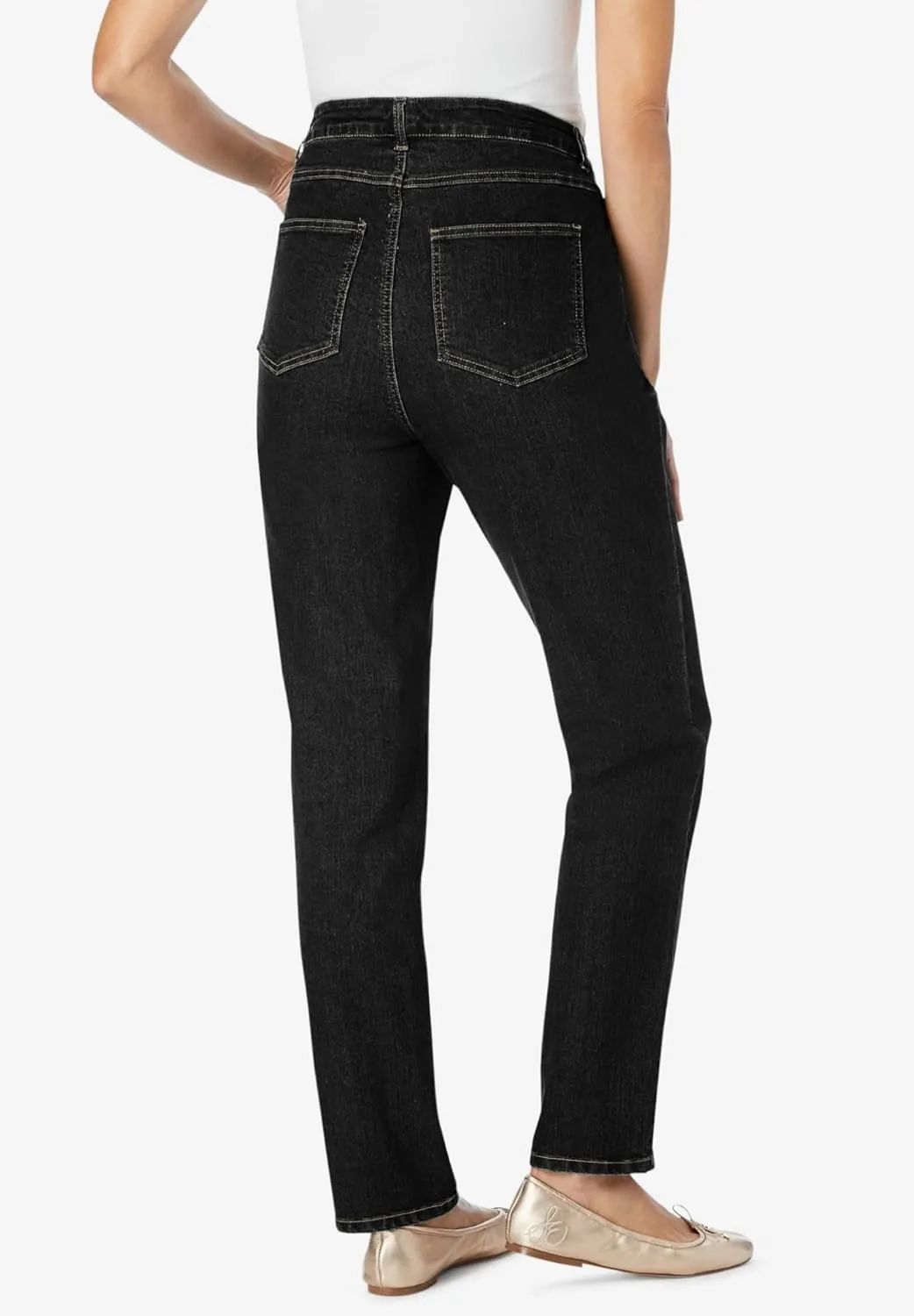 Woman Within Plus Size Straight-Leg Stretch Denim Jean