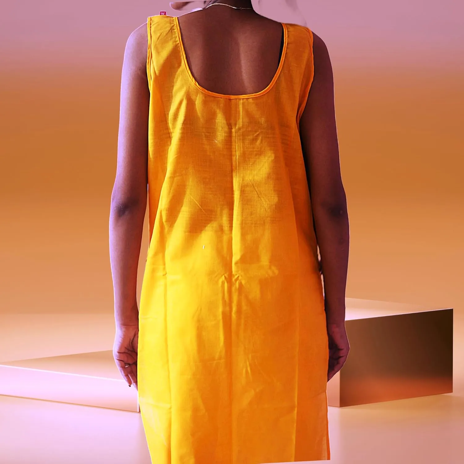 Women's Long Cotton Inner Slip Innerwear, Sleeveless Camisole for Sheer Kurtis