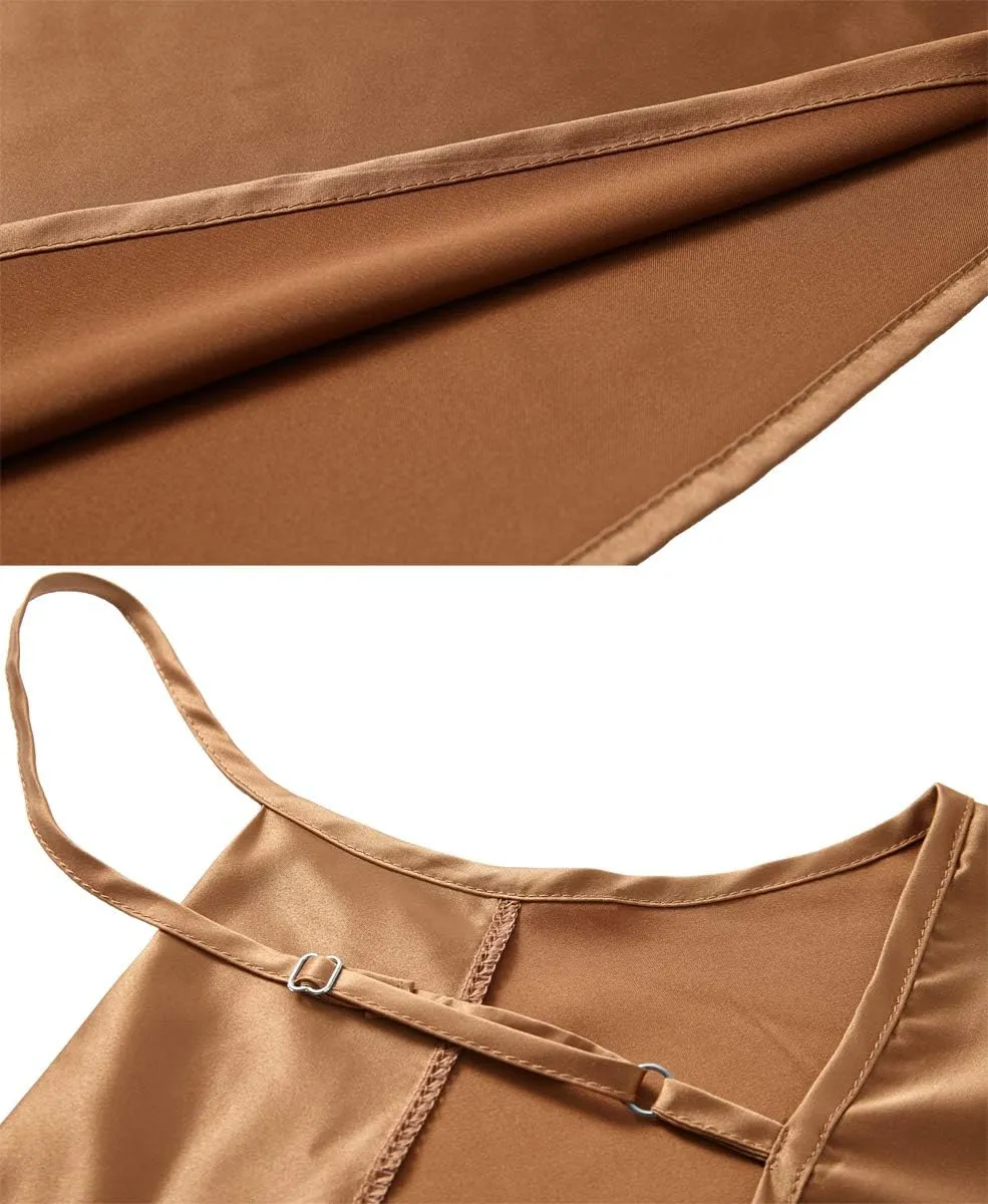 Women's Silk Satin Camisole Cowl Neck Tank Top Cami Silky Basic Tank Shirt Blouses