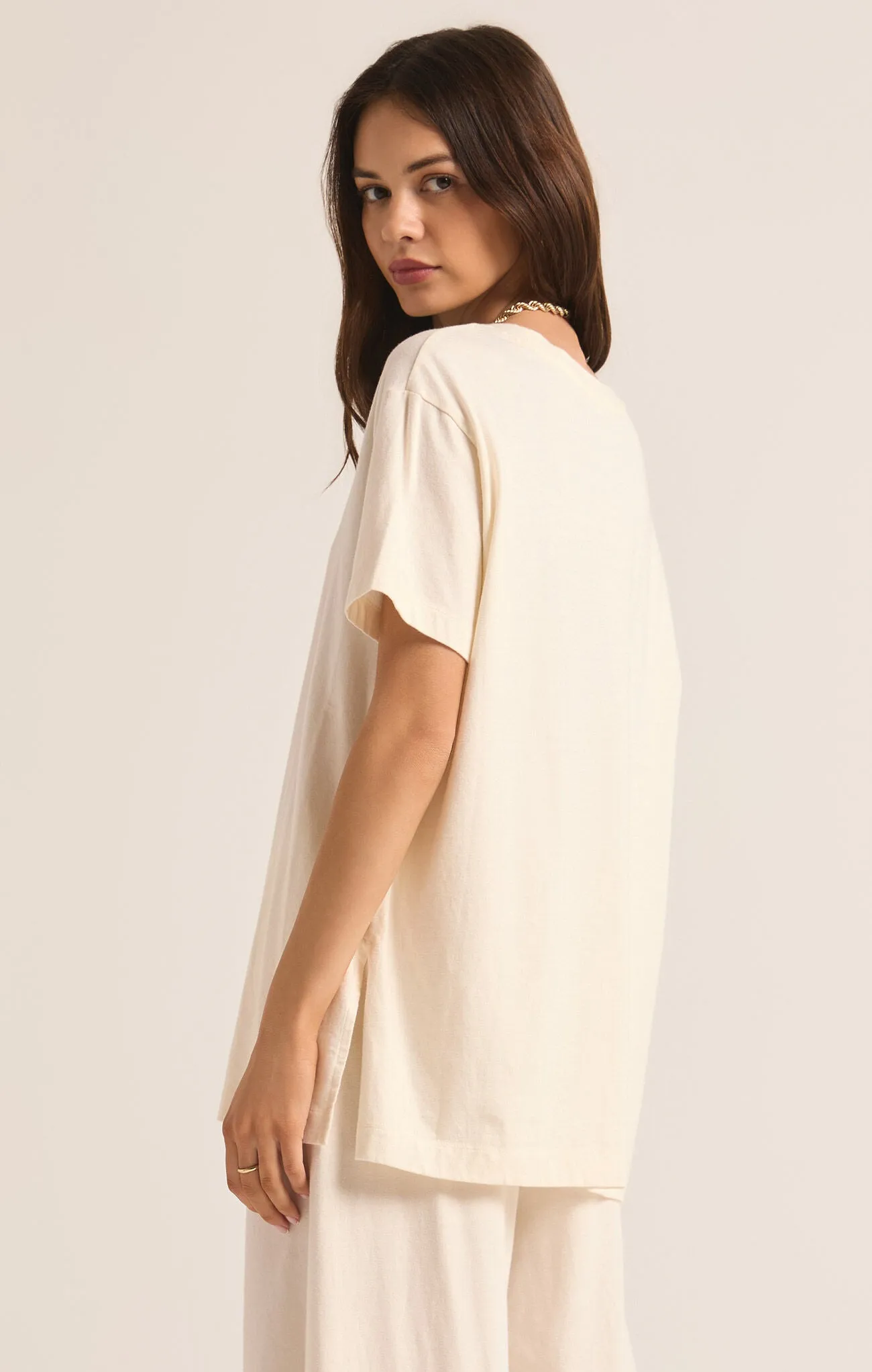 Z SUPPLY - SHAYLA COTTON JERSEY CREW NECK TEE SEA SALT