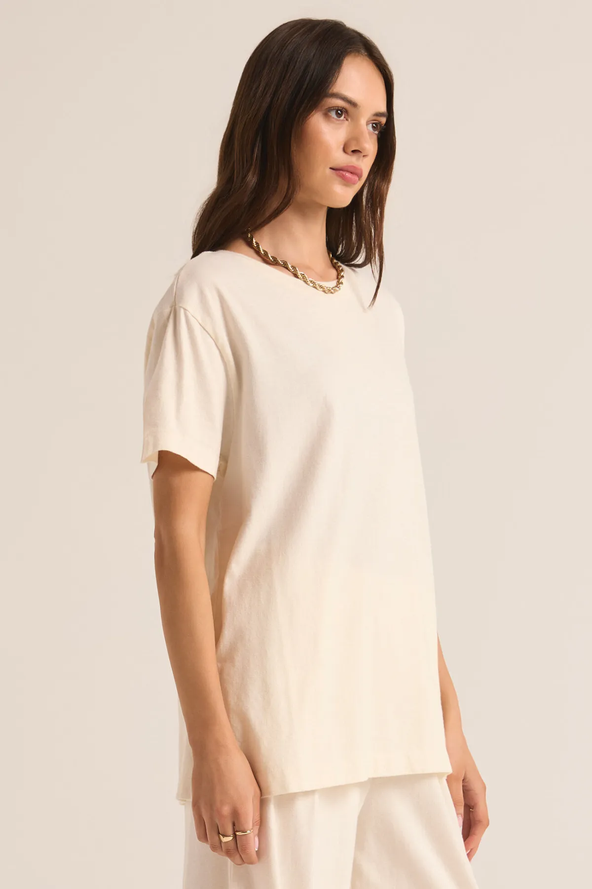 Z SUPPLY - SHAYLA COTTON JERSEY CREW NECK TEE SEA SALT